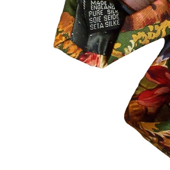 YSL 100% Silk Floral Print Tie - Picture 5 of 8